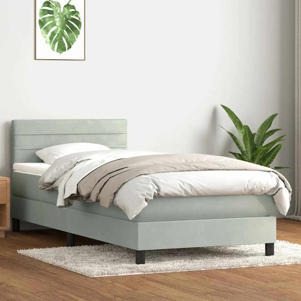 BOX SPRING ΚΡΕΒΑΤΙ ΜΕ ΣΤΡΩΜΑ ΑΝΟΙΧΤΟ ΓΚΡΙ 90X220 ΕΚ. ΒΕΛΟΥΔΙΝΟ 3316335