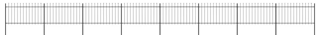 vidaXL Κάγκελα Περίφραξης με Λόγχες Μαύρα 13,6 x 1 μ. από Χάλυβα