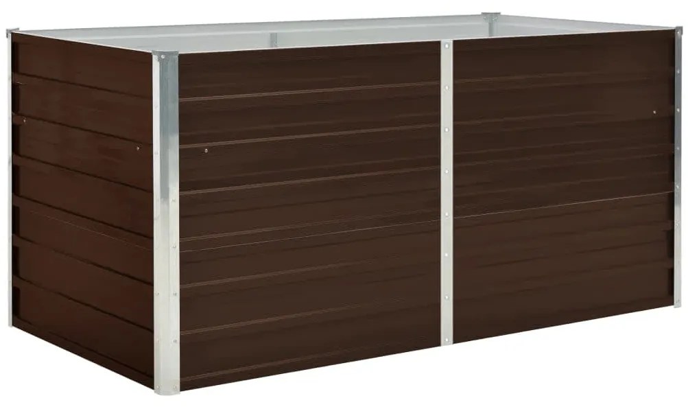 vidaXL Ζαρντινιέρα Ψηλή Καφέ 160 x 80 x 77 εκ. από Γαλβανισμένο Χάλυβα
