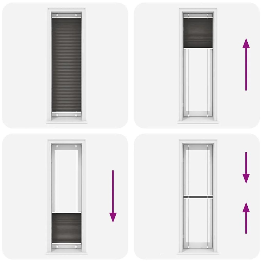 Πλισέ περσίδα Μαύρο 60x200 cm Πλάτος υφάσματος 59,4 cm - Μαύρο