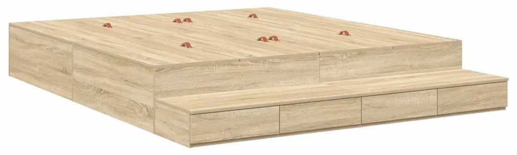vidaXL Κρεβάτι με αποθηκευτικό χώρο Δρύς Sonoma 236.5 x 180 x 31.5 εκ