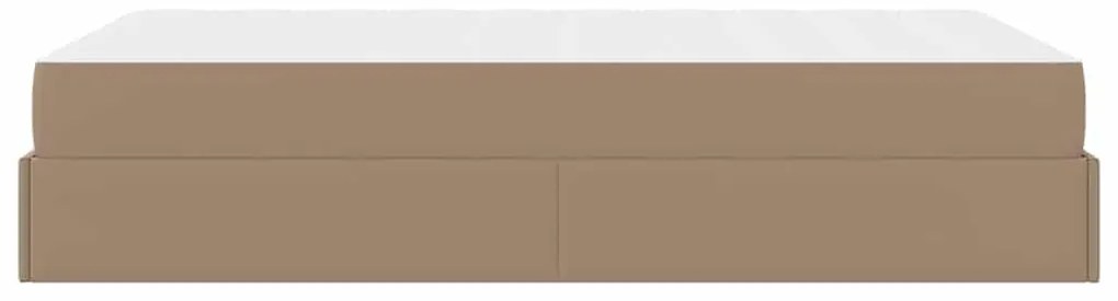 vidaXL Σκελετός κρεβατιού με στρώμα με στρώμα 2 pcs Ώχρα PVC