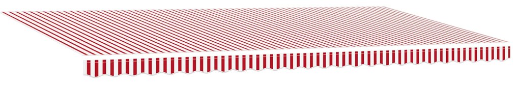 vidaXL Manual Retractable Awning με LED Κόκκινη και Λευκή Ρίγα 600x350 cm