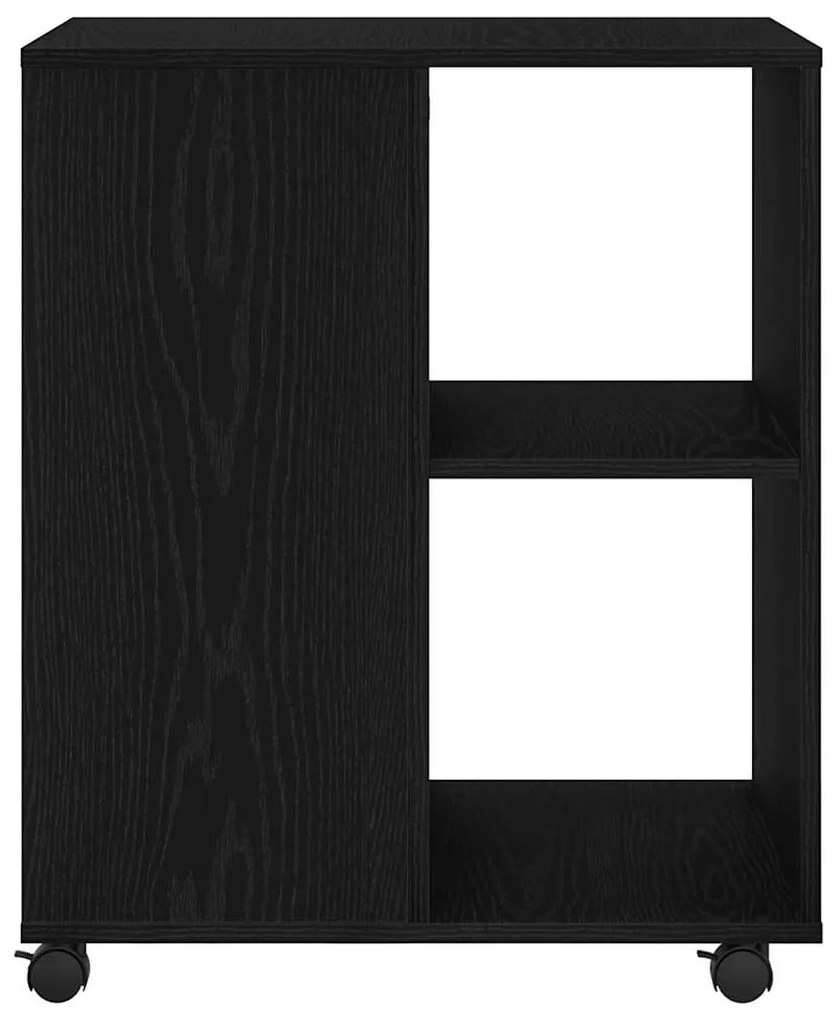 vidaXL Ντουλάπι αποθήκευσης με τροχούς Μαύρη Οξυά 60 x 53 x 72,5 εκ