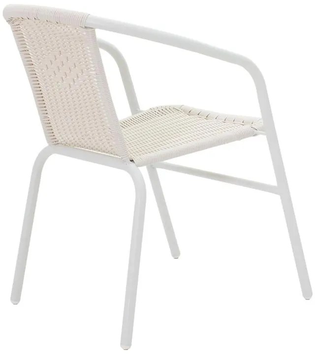 Σετ κήπου Τραπεζαρία Albero - Obbi σετ 3 τεμ. πτυσσόμενο μέταλλο λευκό Φ60x70 εκ. 60x60x70 εκ.