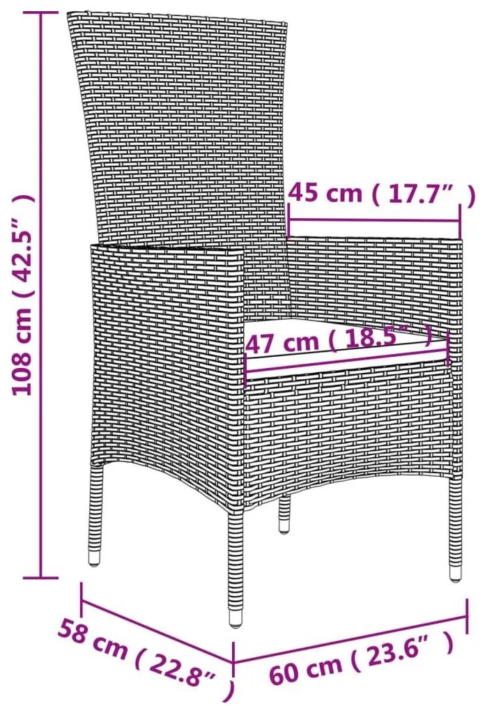 Καρέκλες Κήπου 2 τεμ. Μπεζ από Συνθετικό Ρατάν με Μαξιλάρια - Μπεζ