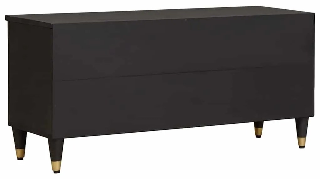 vidaXL Ντουλάπι TV με ράφι Μαύρο 100 x 33 x 46 εκ Στερεό ξύλο μάνγκο