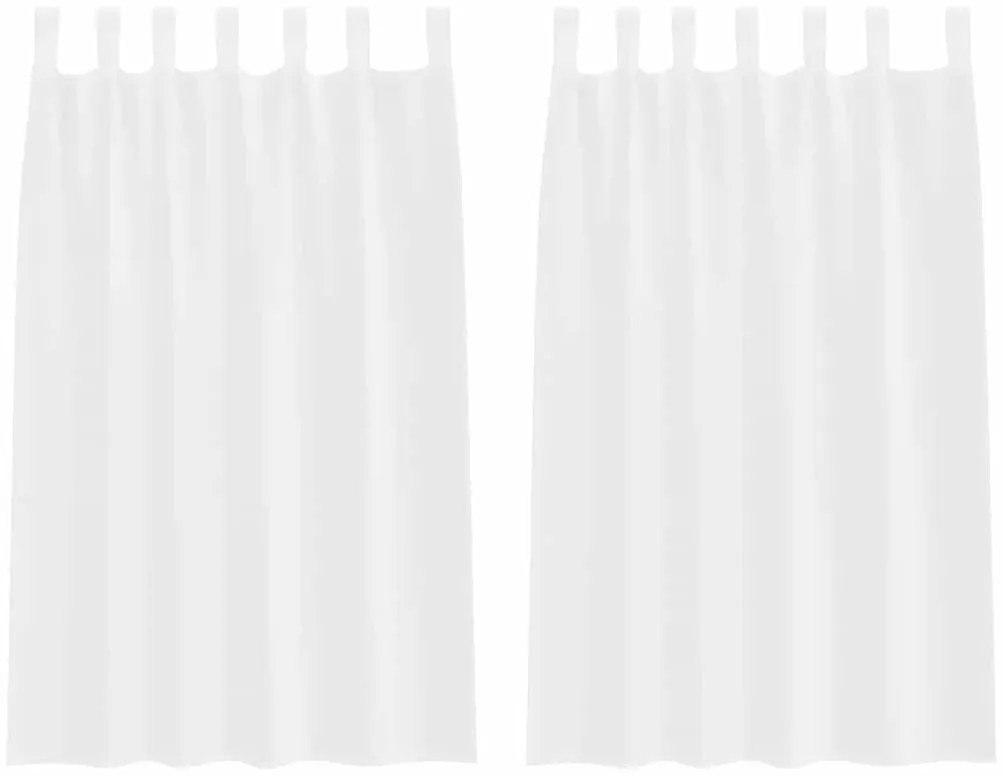 vidaXL Κουρτίνες με κουρτίνες 2 pcs Λευκό 140x175cm Πολυεστέρας