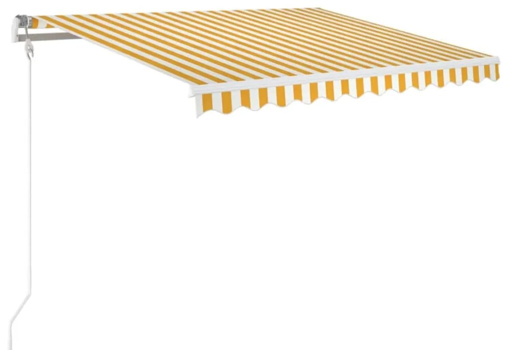 vidaXL Τέντα Συρόμενη Αυτόματη Κίτρινο / Λευκό 350 x 250 εκ.