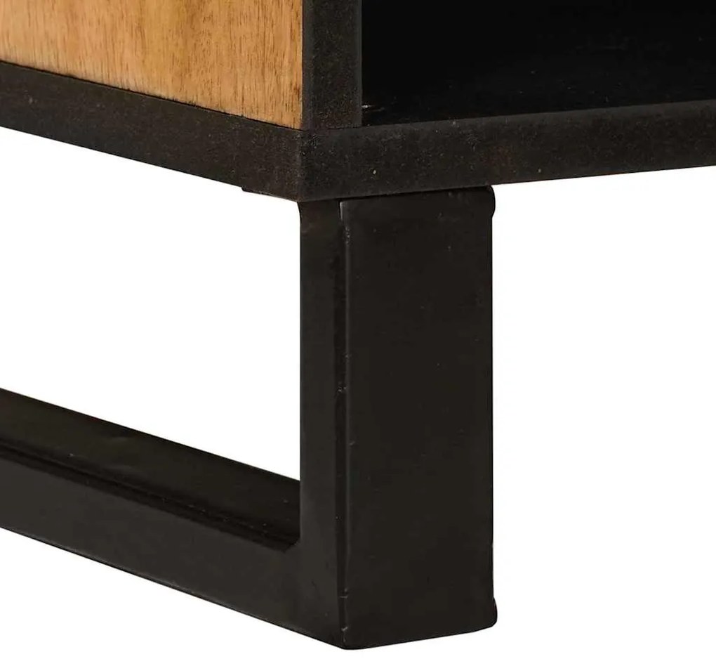 vidaXL Ντουλάπι TV με συρτάρι Καφέ 100 x 33 x 46 εκ Στερεό ξύλο μάνγκο