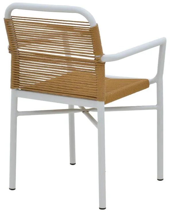 Καρέκλα - Πολυθρόνα αλουμινίου Clutch στοιβαζόμενη λευκός σκελετός-φυσικό rattan 55x56x80 εκ. 55x59x80 εκ.