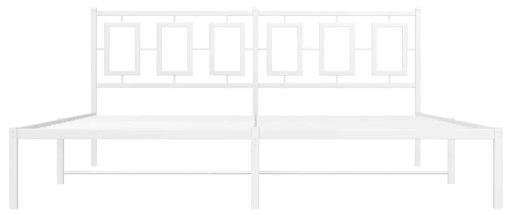Πλαίσιο Κρεβατιού με Κεφαλάρι Λευκό 180x200 εκ. Μεταλλικό - Λευκό
