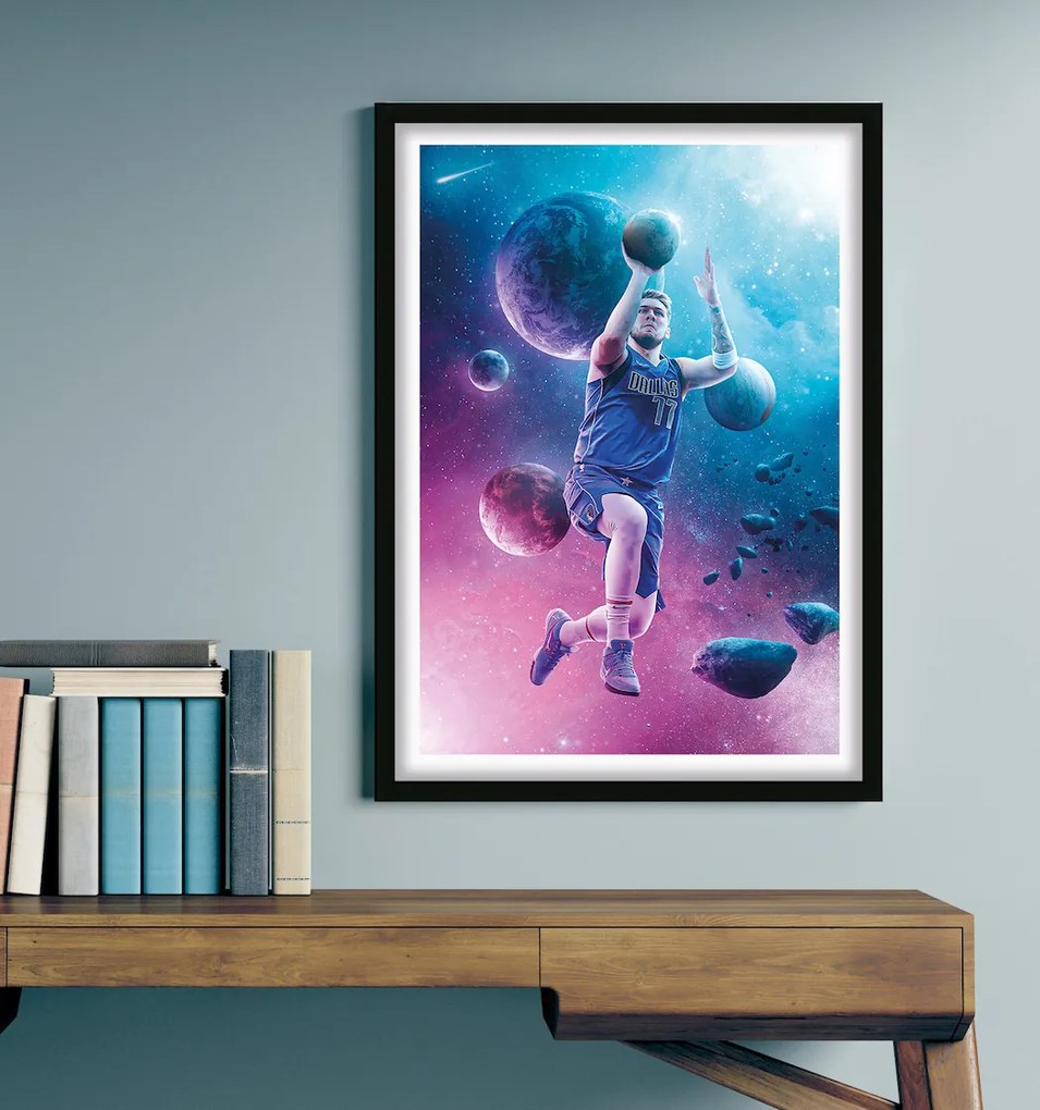 Πόστερ &amp; Κάδρο Luka Doncic SNK233 40x50cm Μαύρο Ξύλινο Κάδρο (με πόστερ)