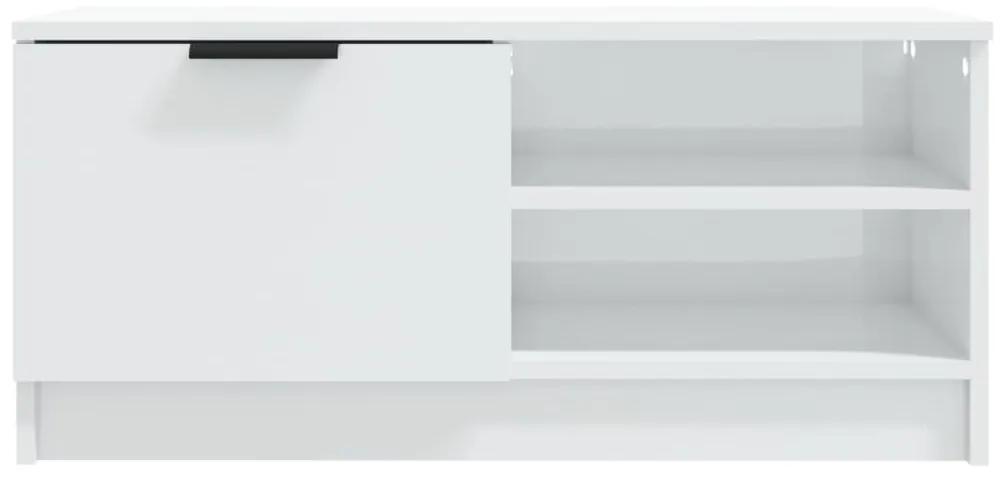 vidaXL Έπιπλο Τηλεόρασης Γυαλ. Λευκό 80x35x36,5 εκ. Επεξεργασμένο Ξύλο