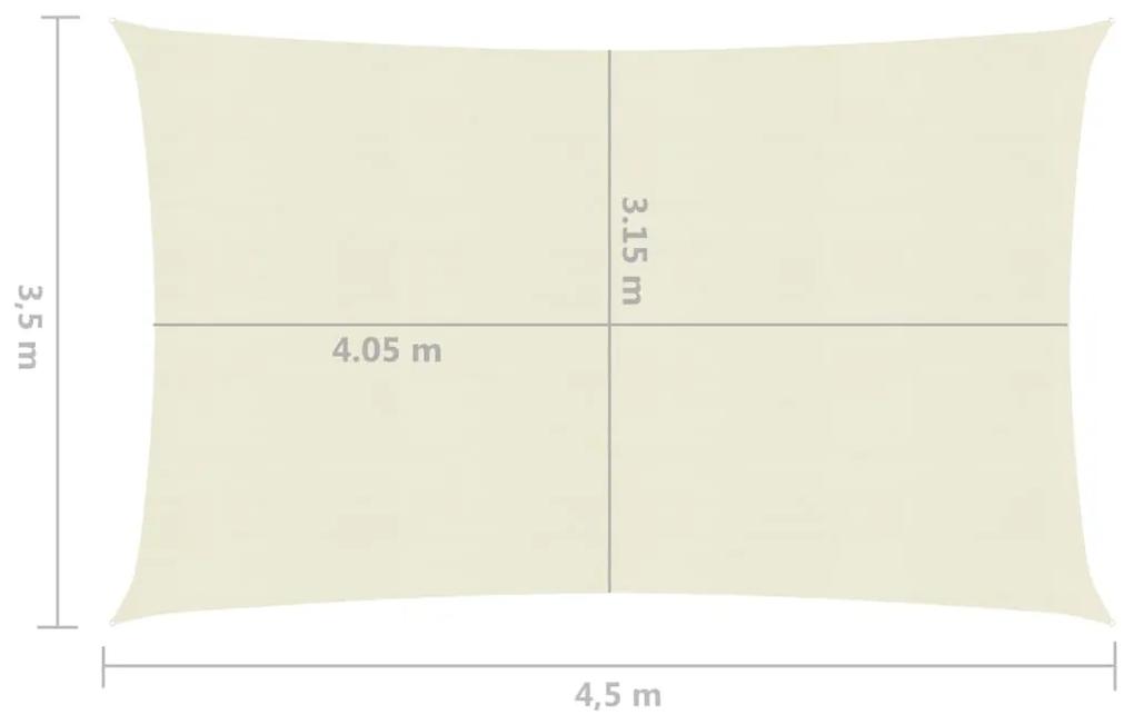 vidaXL Πανί Σκίασης Κρεμ 3,5 x 4,5 μ. από HDPE 160 γρ./μ²