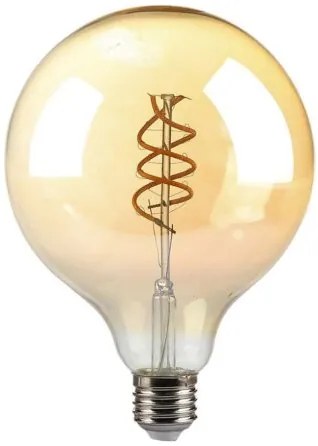 V-TAC Λάμπα LED E27 G125 Filament 6W θερμό λευκό 1800K γυαλί amber SKU:217328