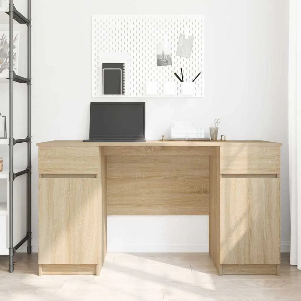 vidaXL Γραφείο Sonoma Δρυς 140 x 49 x 76 εκ. Επεξεργασμένο ξύλο