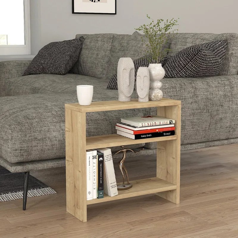 Τραπεζάκι βοηθητικό Silvanus Megapap χρώμα sapphire oak 51x17,5x49εκ.