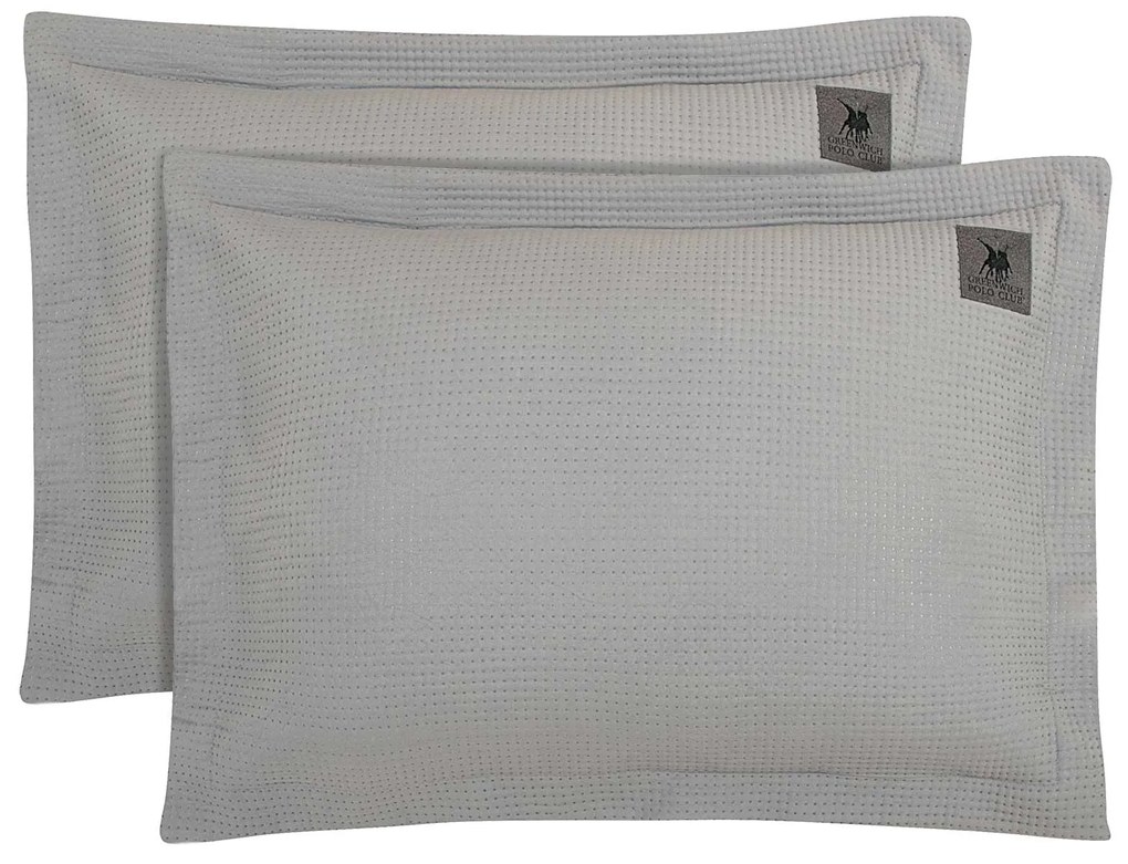 Ζεύγος Διακοσμητικές Μαξιλαροθήκες Microfiber 50x70+5εκ. Essential 3496 Γκρι Greenwich Polo Club