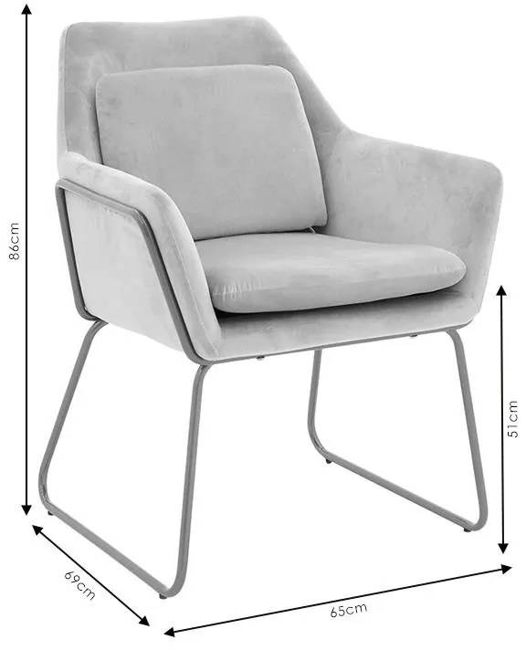 Πολυθρόνα Mira βελούδο ανθρακί-μαύρο 65x69x86εκ 65x69x86 εκ.