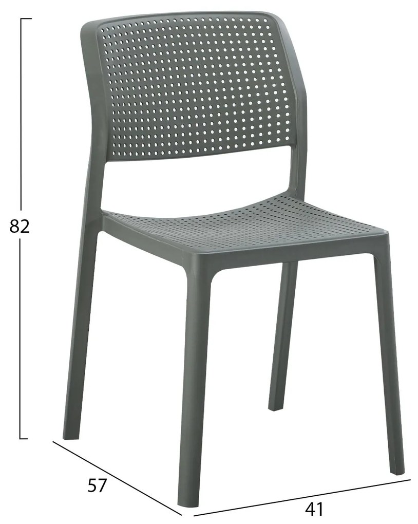 Καρέκλα COMFEE C6101.05 Πολυπροπυλένιο Dark Olive Green 41x57x82Υ εκ. 41x57x82 εκ.