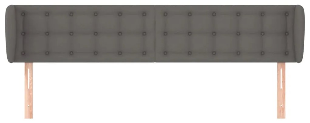 Κεφαλάρι με Πτερύγια Γκρι 183x23x78/88 εκ. Συνθετικό Δέρμα 3117250