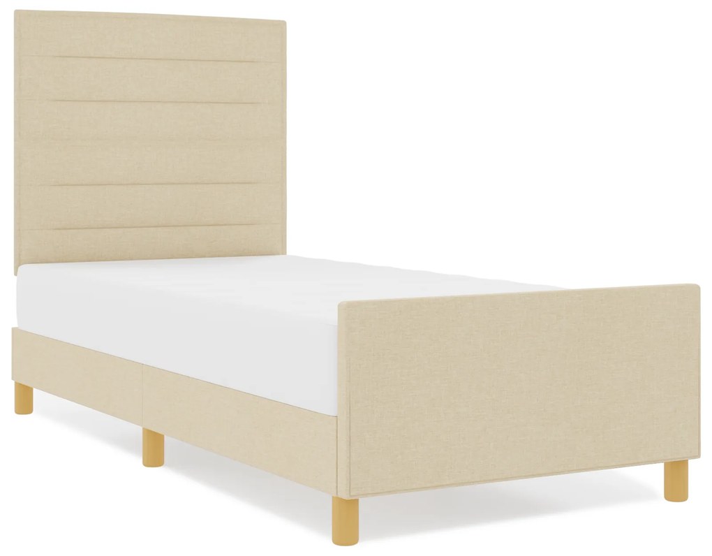 vidaXL Κρεβάτι Κρεμ 100x200 cm Υφασμάτινο