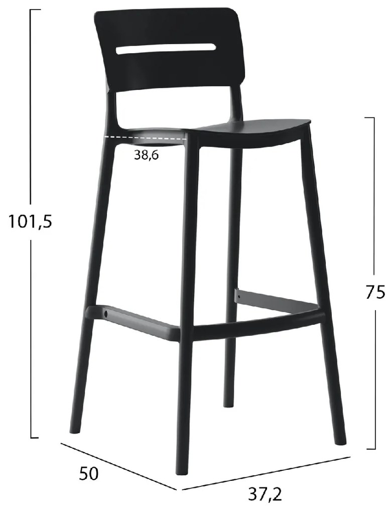 ΣΚΑΜΠΟ BAR ΠΟΛΥΠΡΟΠΥΛΕΝΙΟΥ SNOD2 HM6100.02 ΜΑΥΡΟ 37,2x50x101,5Υεκ.