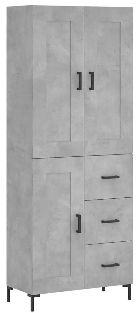 vidaXL Ντουλάπι Γκρι Σκυροδέματος 69,5x34x180 εκ. Επεξεργασμένο Ξύλο