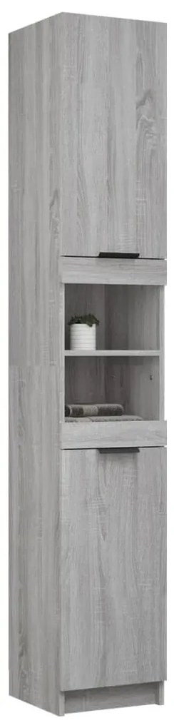 vidaXL Ντουλάπι Μπάνιου Γκρι Sonoma 32x34x188,5 εκ. Επεξεργασμένο Ξύλο