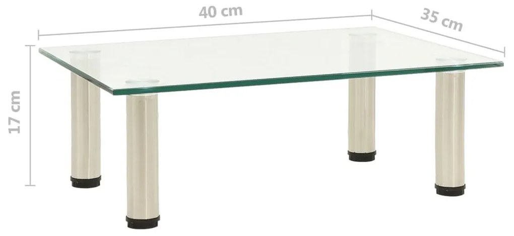 Βάση Τηλεόρασης Διαφανές 40 x 35 x 17 εκ. από Ψημένο Γυαλί - Διαφανές