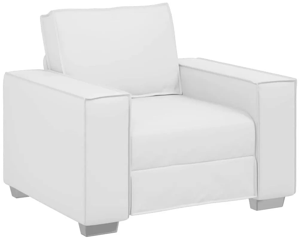 vidaXL Πολυθρόνα-καναπές με μαξιλάρι Λευκό 99 x 78 x 84 εκ. Δερματίνη