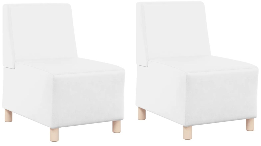 vidaXL Καναπέδες 2 pcs Λευκό 55 x 74 x 82 εκ. Τεχνητό δέρμα