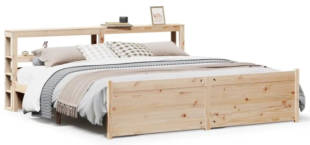vidaXL Πλαίσιο Κρεβατιού με Κεφαλάρι 180x200 εκ. από Μασίφ Ξύλο Πεύκου