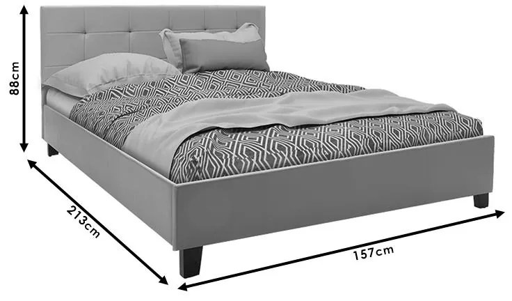 Κρεβάτι Mago διπλό pu γκρι ματ 150x200εκ 157x213x88 εκ.