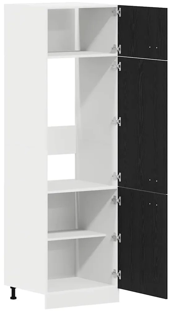 vidaXL Ντουλάπα Ψυγείου Μαύρη δρυς 60 x 57 x 207 εκ Επεξεργασμένο ξύλο