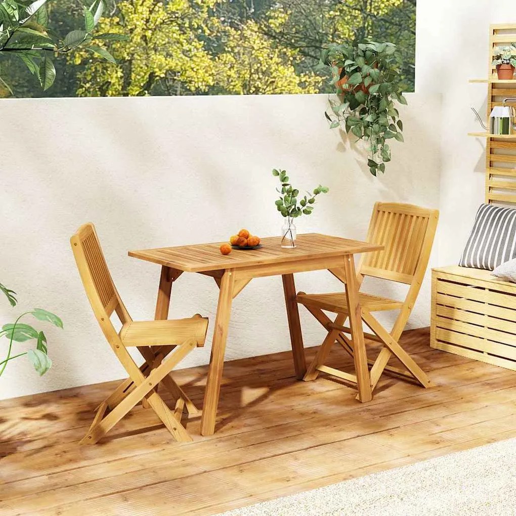 vidaXL Σετ Τραπεζαρίας Κήπου 3 Τεμαχίων από Μασίφ Ξύλο Ακακίας