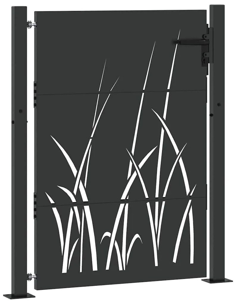 vidaXL Πύλη Κήπου Μαύρο 105 x 125 cm Ατσάλι με Επικάλυψη Πούδρας