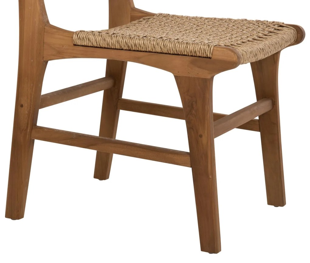 Καρέκλα Τραπεζαρίας NESHA Ξύλο Teak με Σχοινί Viro 50x56x85Υεκ.