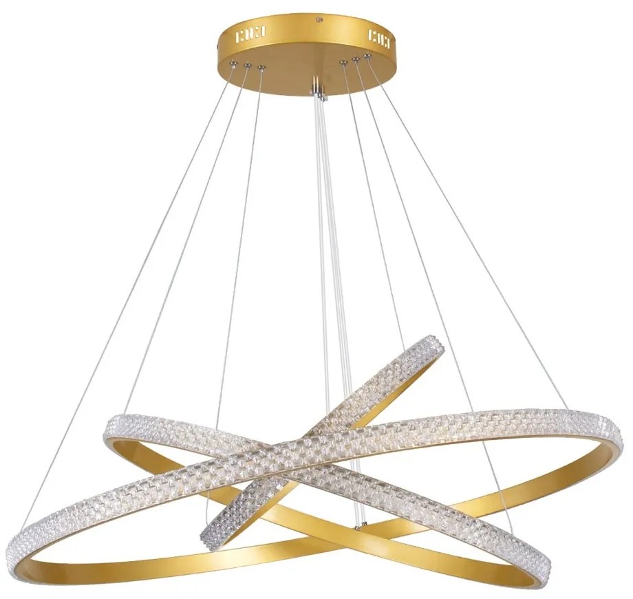 Φωτιστικό Οροφής Diamond Trio 61139-DECO Led 120W Φ40x60x80cm Gold GloboStar
