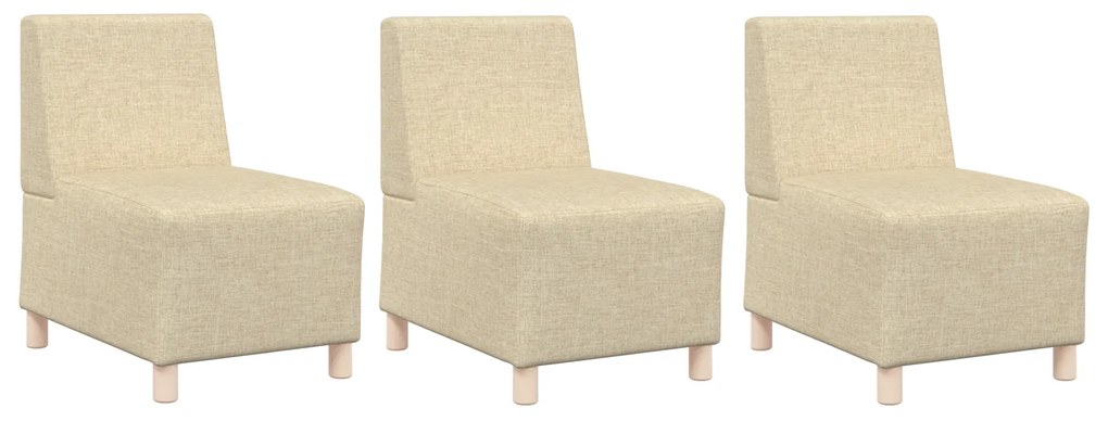 vidaXL Καθίσμα Σαλονιού 3 pcs Κρεμ 55 x 74 x 82 εκ. ύφασμα