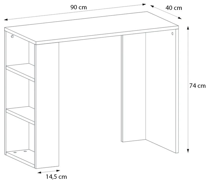 ΓΡΑΦΕΙΟ ΕΡΓΑΣΙΑΣ NETENIA MEGAPAP ΑΠΟ ΜΕΛΑΜΙΝΗ ΧΡΩΜΑ SAPPHIRE OAK 90X40X74ΕΚ.