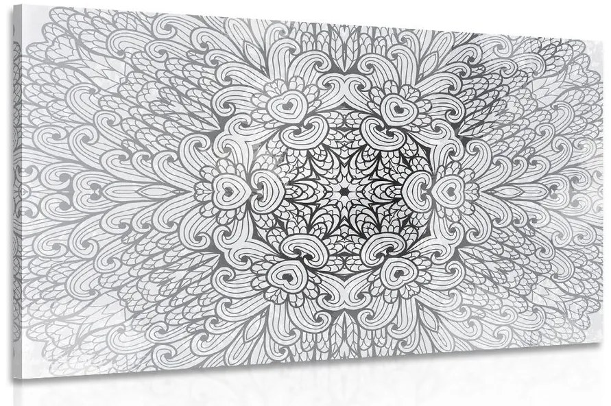 Εικόνα έθνικ Mandala σε μαύρο και άσπρο - 60x40