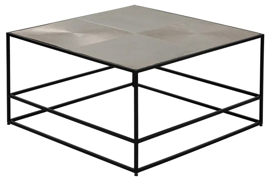 HADSTON COFFEE TABLE ΑΣΗΜΙ ΜΑΥΡΟ 80x80xH40cm - 04-0444 - 04-0444