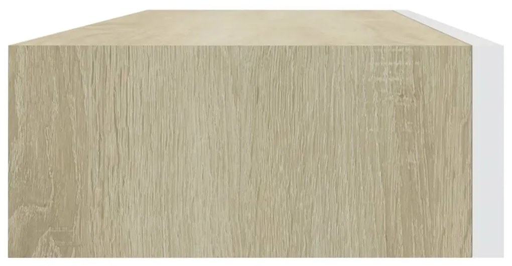 vidaXL Ράφια Τοίχου Συρτάρια 2 τεμ. Δρυς/Λευκό 60x23,5x10 εκ από MDF