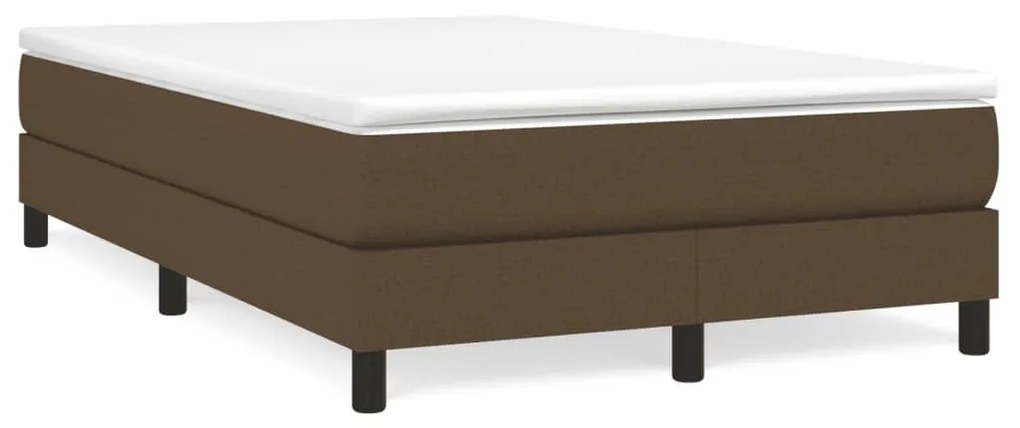 Κρεβάτι Boxspring με Στρώμα Σκούρο Καφέ 120x190 εκ Υφασμάτινο - Καφέ