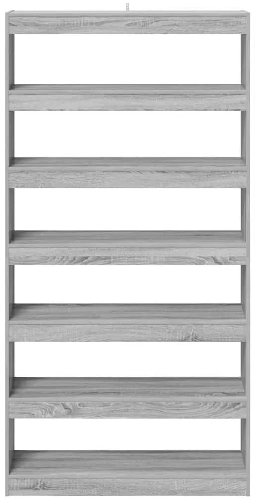 vidaXL Βιβλιοθήκη Γκρι sonoma 100 x 30 x 198 εκ. Επεξεργασμένο ξύλο
