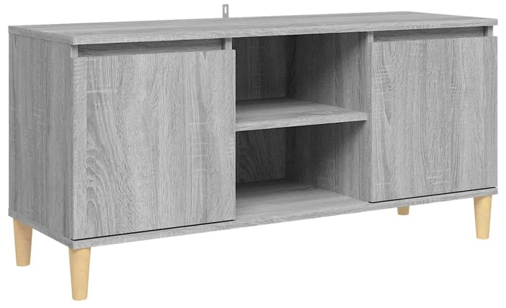 vidaXL Έπιπλο Τηλεόρασης Γκρι Sonoma 103,5x35x50 εκ Μασίφ Ξύλινα Πόδια