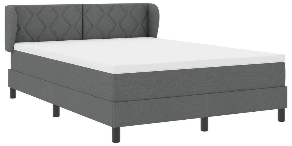 vidaXL Κρεβάτι με Στρώμα Σκελετού Γκρι 160x200 εκ Υφάσματος