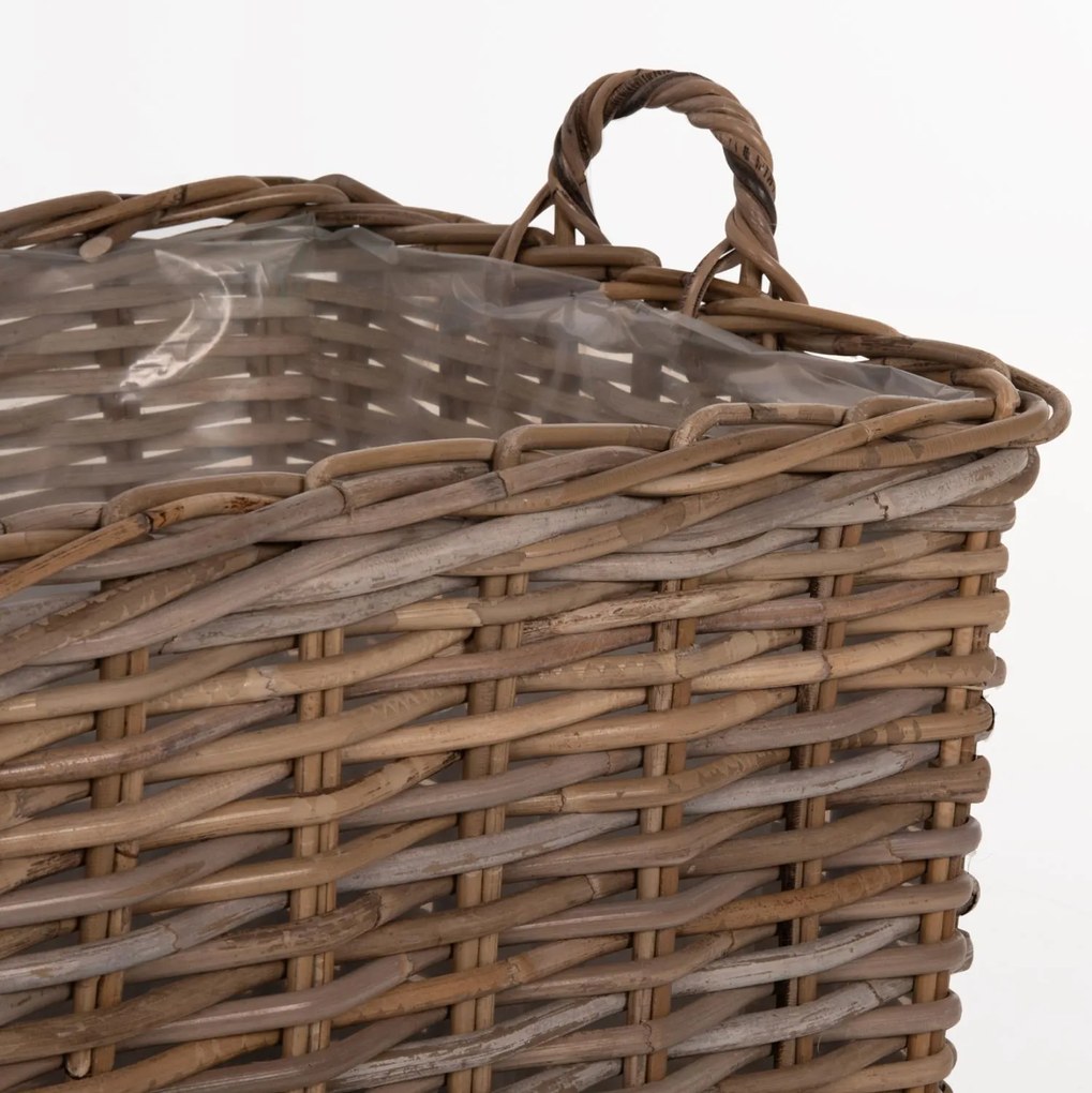 ΣΕΤ ΔΙΑΚΟΣΜΗΤΙΚΑ ΚΑΛΑΘΙΑ KATER  4ΤΜΧ ΑΠΟ KUBU RATTAN ΣΕ ΓΚΡΙ 52x52x50-57Υεκ.